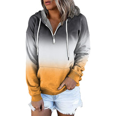 Womens Gradient Colored 1/4 Zip Hoodie