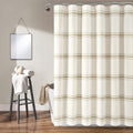 Lush Decor Farmhouse Stripe Cotton Shower Curtain 72" W x 72" L Neutral - Classic Modern Rustic Charm Bathroom Decor