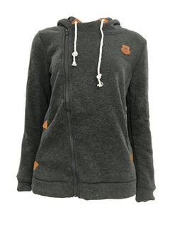 Womens Hooded Zip up Sweatshirt Jacket with Side Zipper