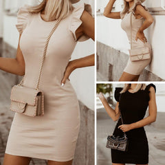 Sleeveless Summer Dress for Women -Ruffled sleeve cap