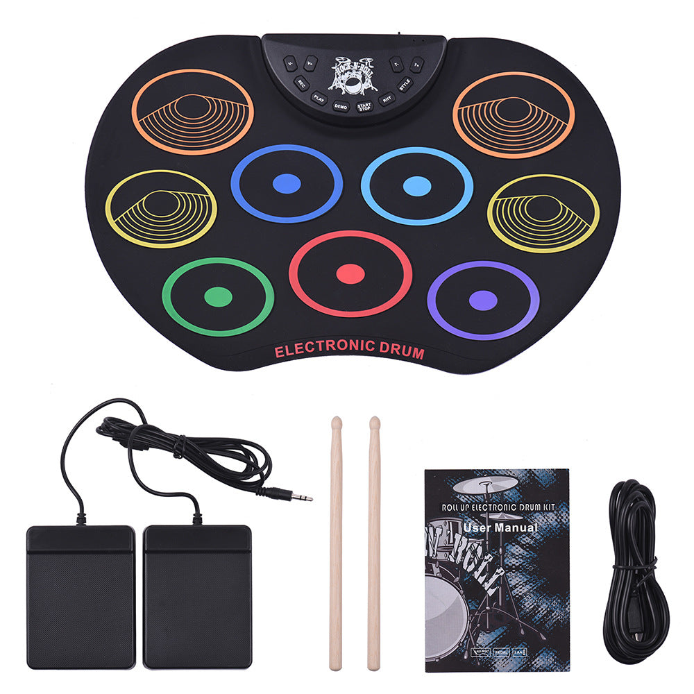 Colorful Hand Roll Electronic Drum Set for Kids