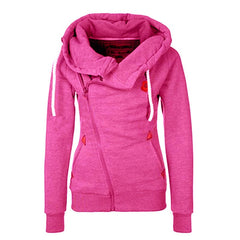 Womens Hooded Zip up Sweatshirt Jacket with Side Zipper