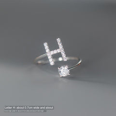 TrustDavis Real 925 Sterling Silver Letter Rings