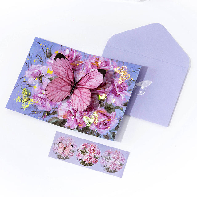 3D Butterfly Pop-Up Christmas Greeting Card for Kids
