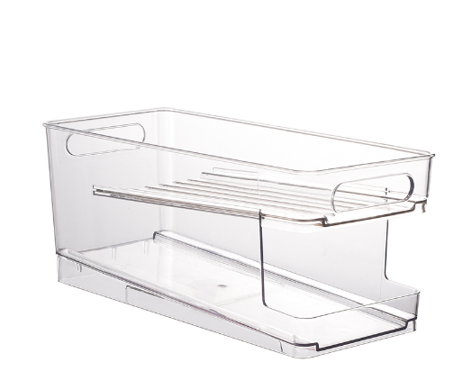 Automatic Rolling Refrigerator Organizer Bins for Drinks