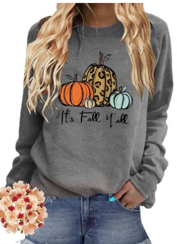 Fashionable Women's Sweater with Halloween Pumpkin Print