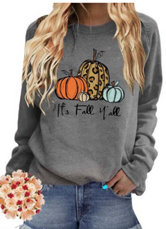 Fashionable Women's Sweater with Halloween Pumpkin Print