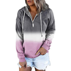 Womens Gradient Colored 1/4 Zip Hoodie