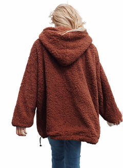 Faux Sherpa Fur Plush Hoodie-Super Warm