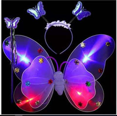 LED Butterfly Wings Costume Set for Kids (3 Pieces)