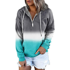 Womens Gradient Colored 1/4 Zip Hoodie