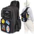 LUCKYFISHING Fishing Backpack Fishing Sling Bag Fly Fishing Bag Lightweight Fishing Backpack with 6PCS Hook Style-DIY Embroidery Patches