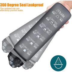 32 Oz Motivational Sports Water Bottle with Straw & Marker