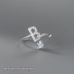 TrustDavis Real 925 Sterling Silver Letter Rings