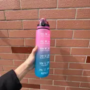 32 Oz Motivational Sports Water Bottle with Straw & Marker
