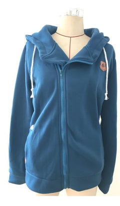 Womens Hooded Zip up Sweatshirt Jacket with Side Zipper