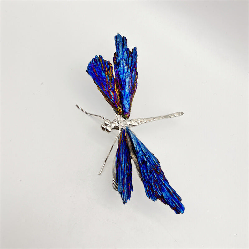 Colorful Electroplated Dragonfly Crystal Decor Piece