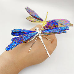 Colorful Electroplated Dragonfly Crystal Decor Piece