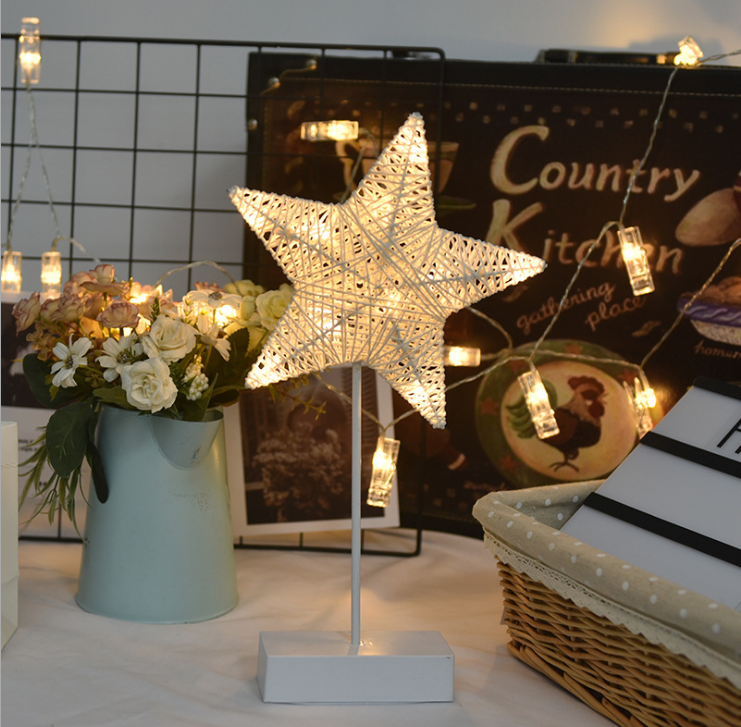 Handcrafted LED Decorative Light - Warm White Rattan Lamp