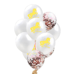 Unicorn Rose Gold Glitter Latex Balloons for Parties