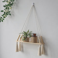 Bohemian Handwoven Tapestry Wall Shelf Decor