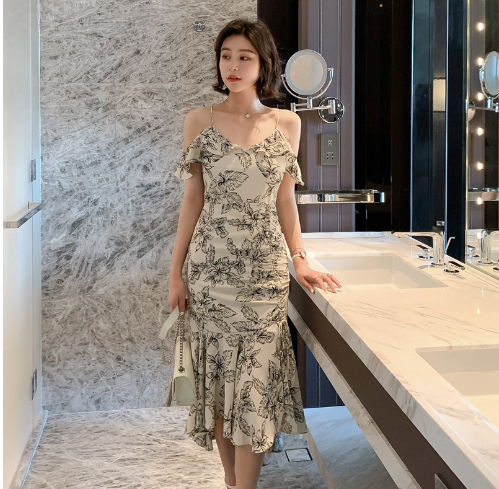 French Cami Dress Mermaid Floral Dress