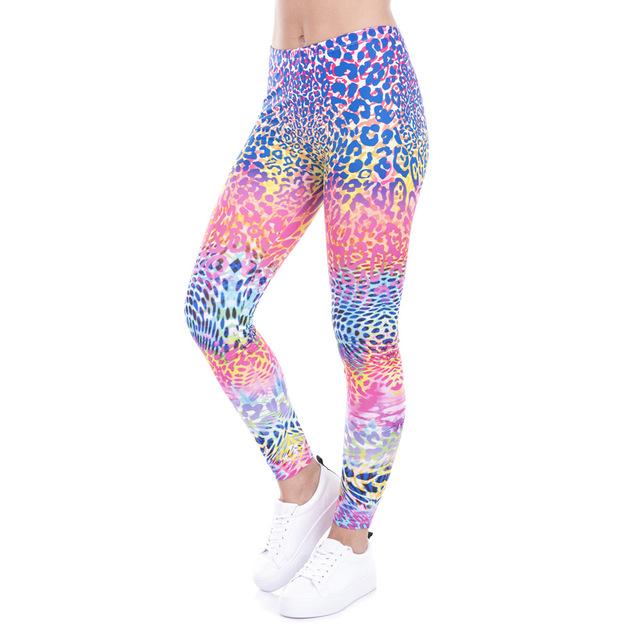 Irregular Digital Print Sports Pants, Breathable Capris