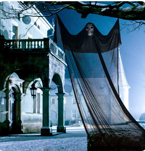 LED Hanging Skull Ghost Halloween Decor