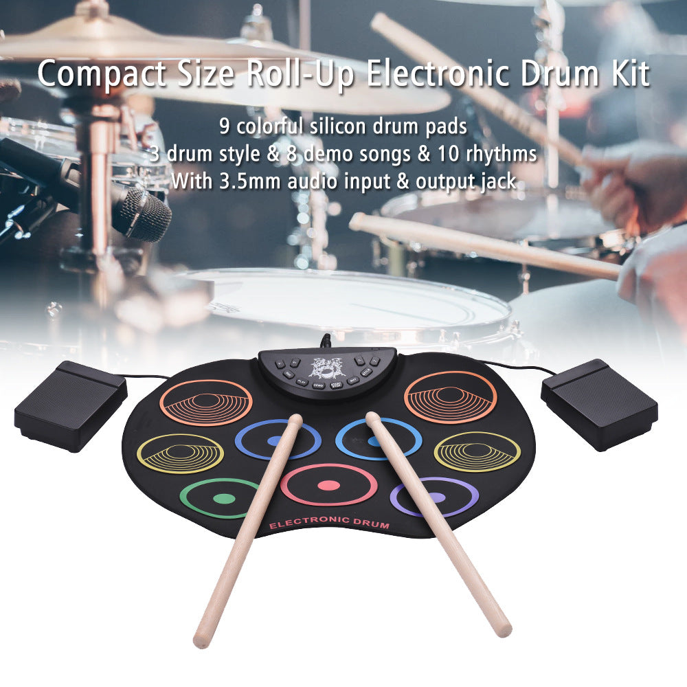 Colorful Hand Roll Electronic Drum Set for Kids