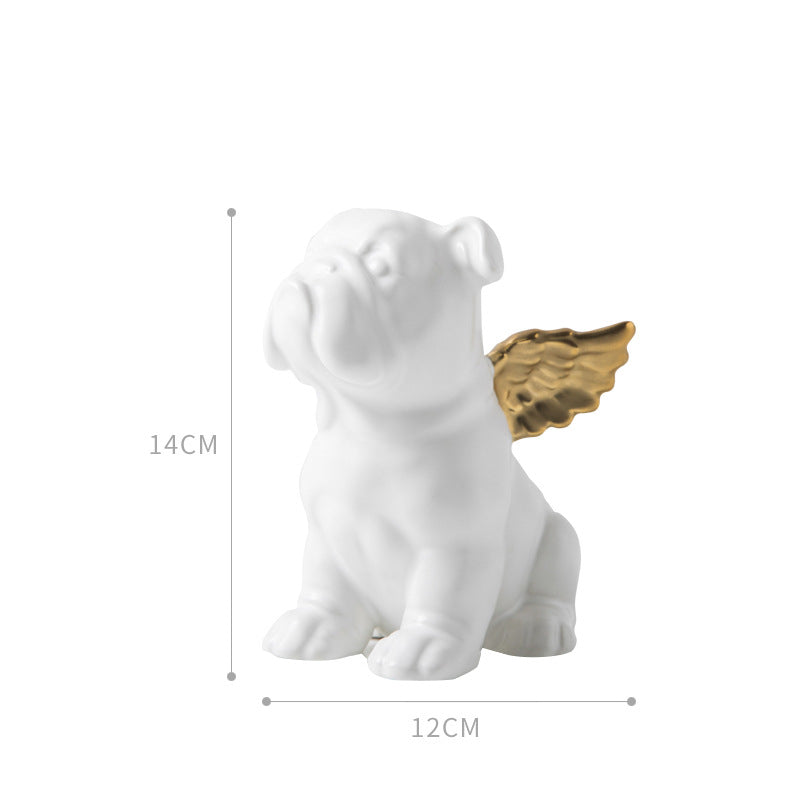 Ceramic Bull Figurine - Children's Cartoon Dog Decor