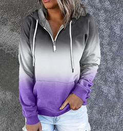 Womens Gradient Colored 1/4 Zip Hoodie