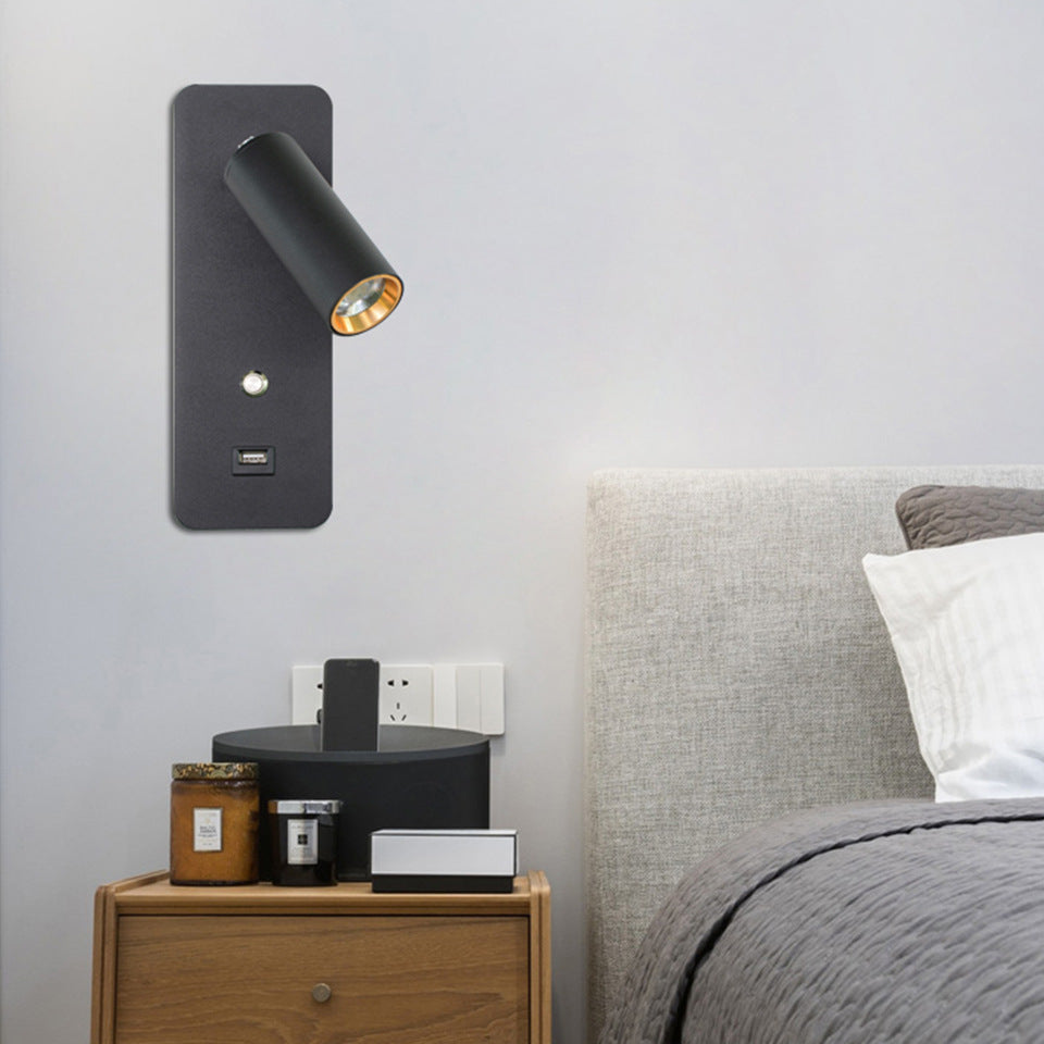 Nordic LED Wall Lamp with USB for Bedroom Decor 7W