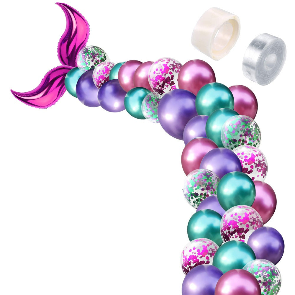 Mermaid Tail Latex Balloon Chain Set for Party Decor