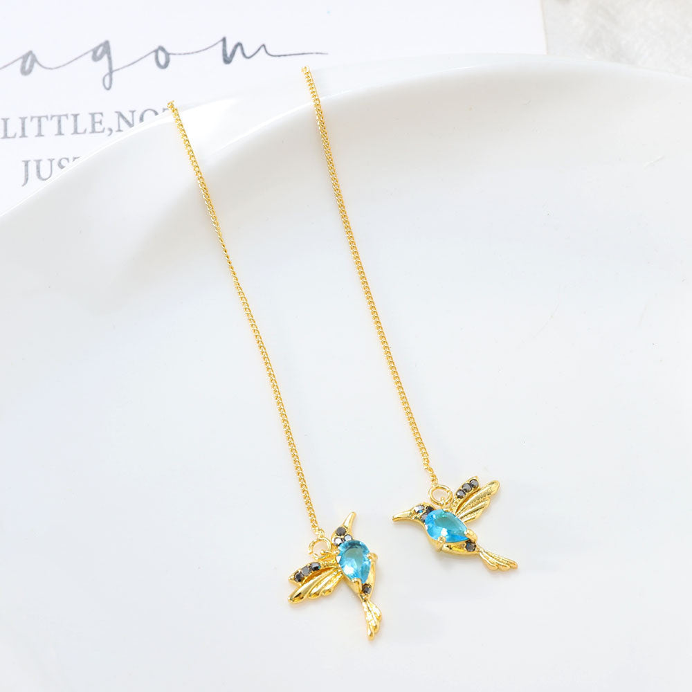 Personalized Hummingbird Bird Stud Earrings