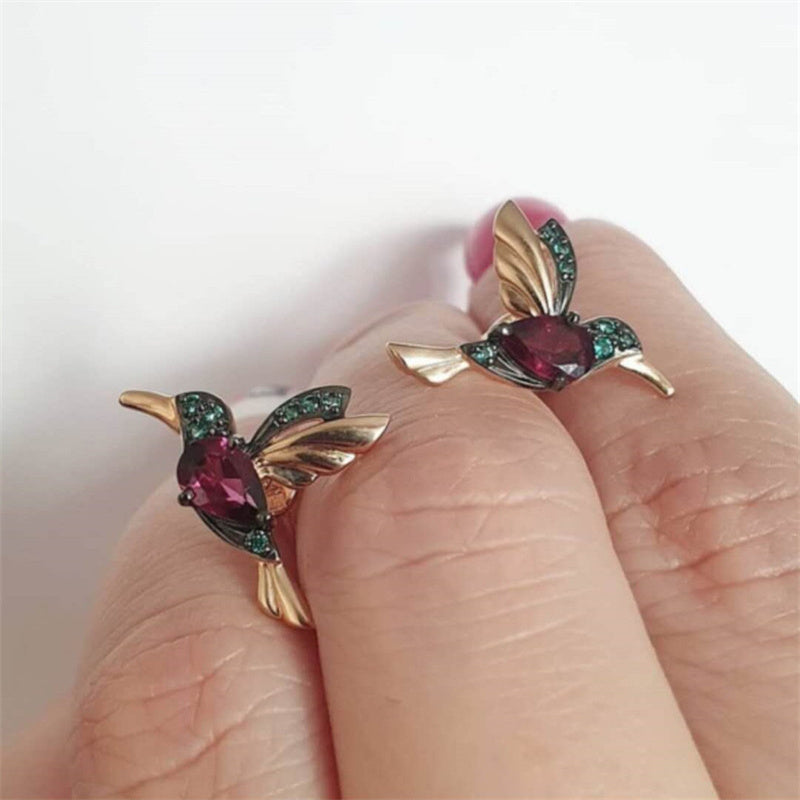 Personalized Hummingbird Bird Stud Earrings