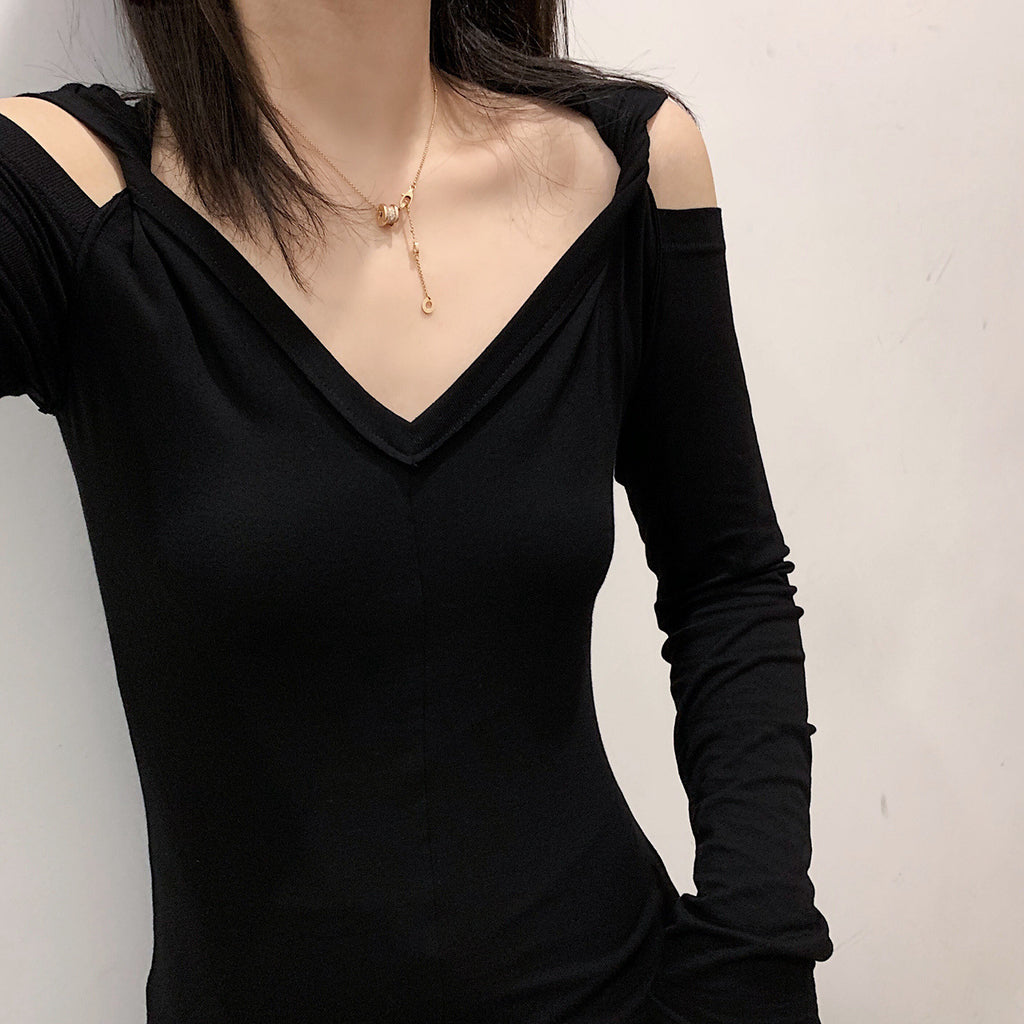 Off-Shoulder Dress and Base Dress Combination