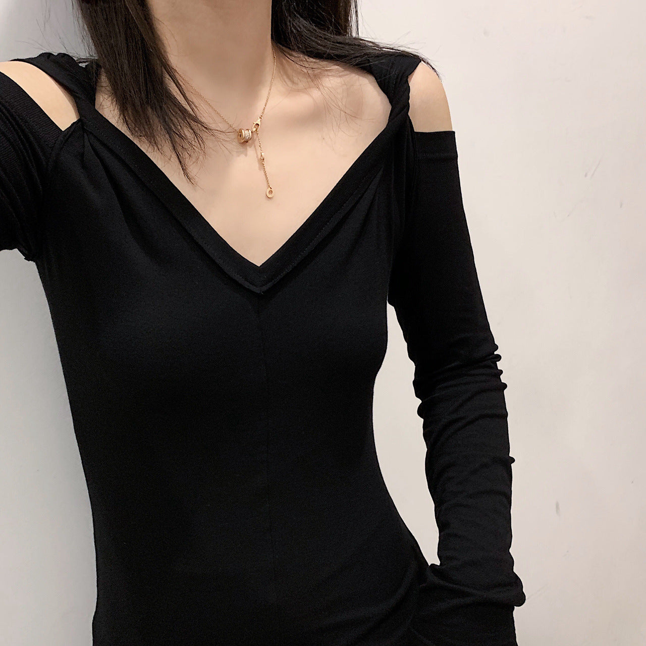 Off-Shoulder Dress and Base Dress Combination