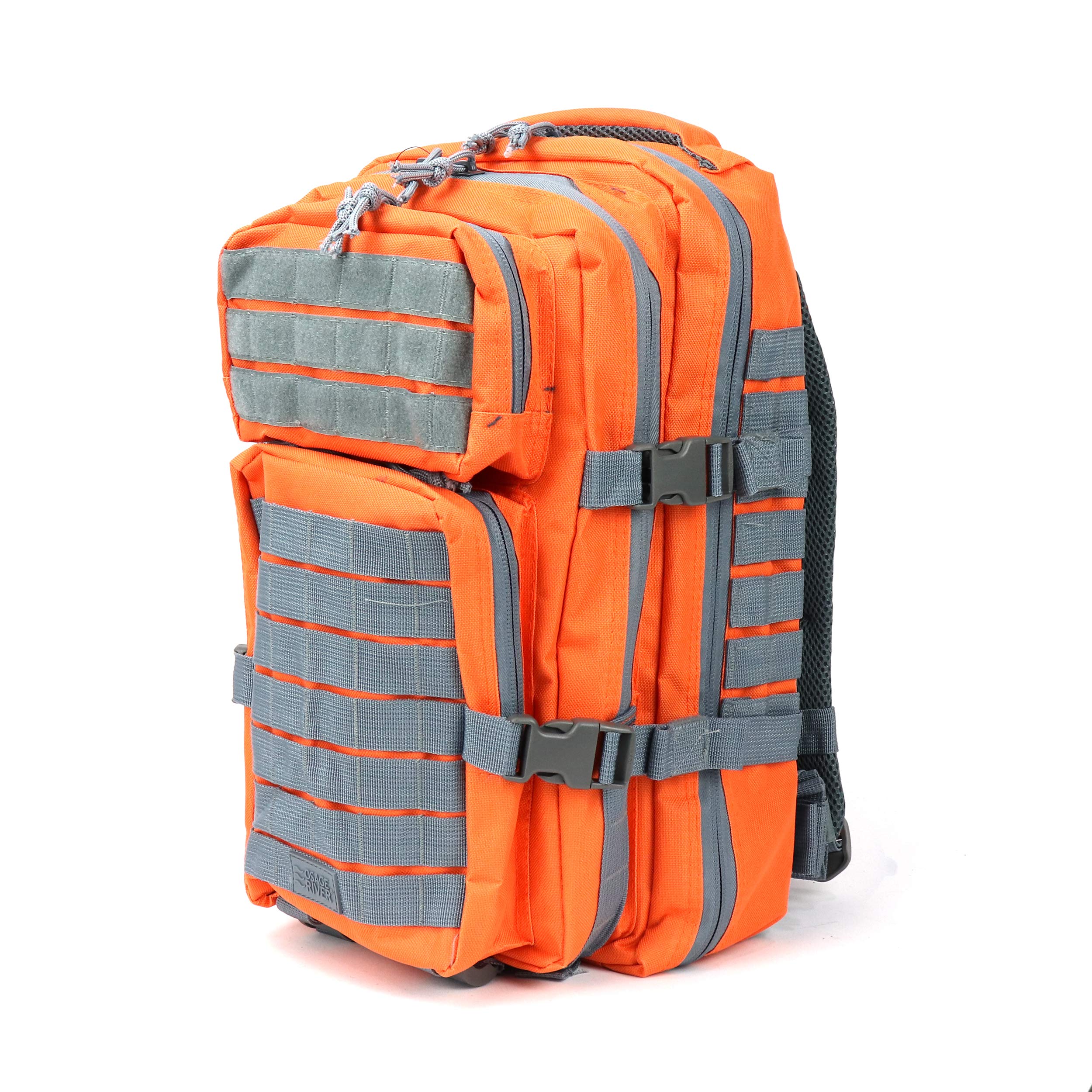 OSAGE RIVER Fishing Tackle Backpack with Fishing Rod Holder Large Fishing Tackle Bag for Tackle Trays Tackle Box Backpack for Bass Fishing Camping Traveling Hunting Orange