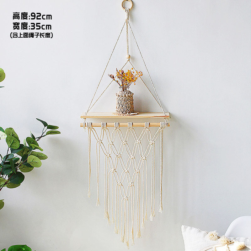 Bohemian Handwoven Tapestry Wall Shelf Decor
