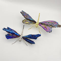 Colorful Electroplated Dragonfly Crystal Decor Piece