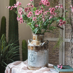 Rusty Metal Bucket Planter - Artistic Garden Decor