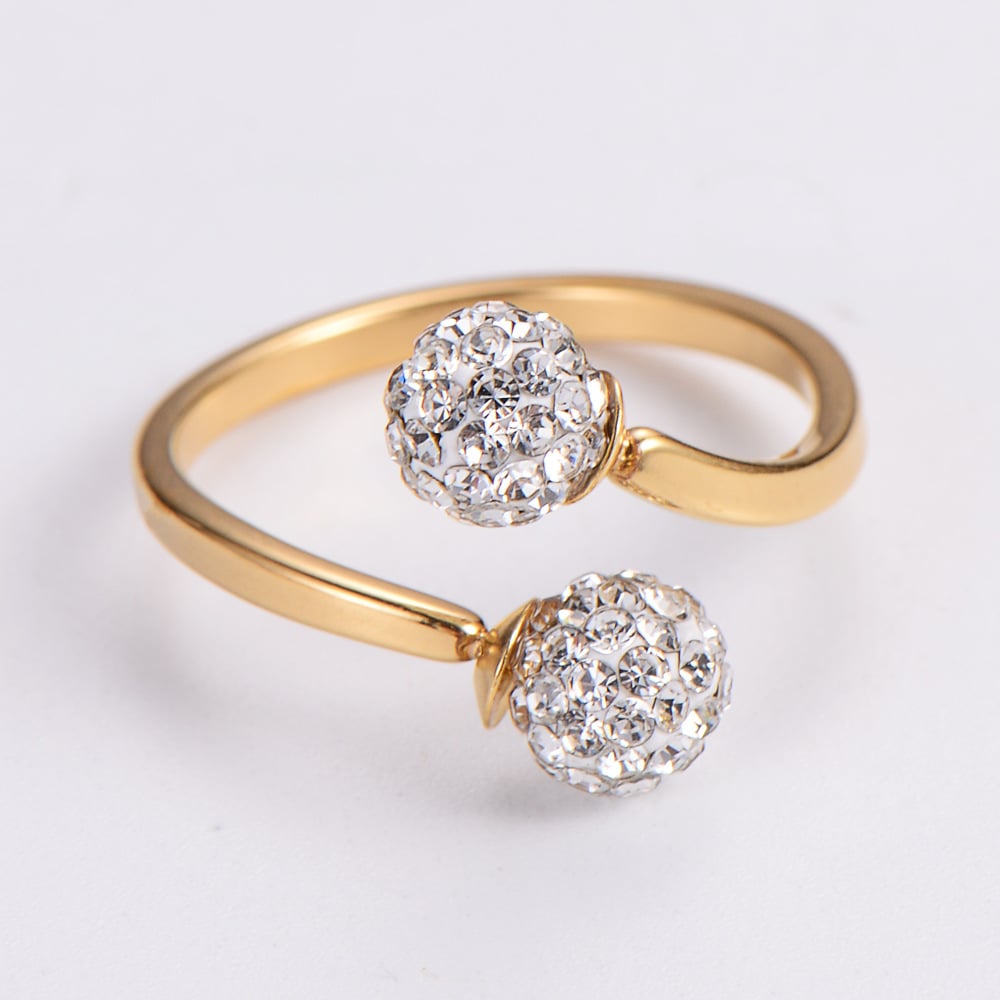 18K Gold Electroplated Stainless Steel Hydrangea Ring