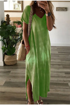 Summer Tie-Dye Dress - Short Sleeve Women's Dress