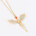 Angel Wings Necklace with Rhinestones for Women
