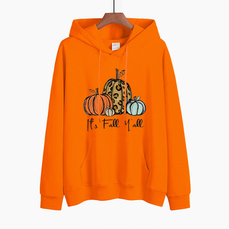 Fashionable Women's Sweater with Halloween Pumpkin Print