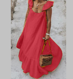 Summer Ruffle Maxi Dress Beach Dress