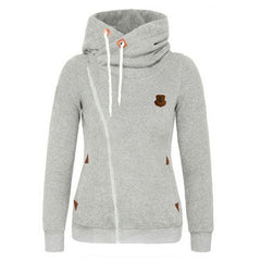 Womens Hooded Zip up Sweatshirt Jacket with Side Zipper