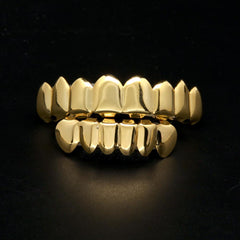 Gold-Plated 8-Tooth Hip Hop Grillz Set for Trendsetters