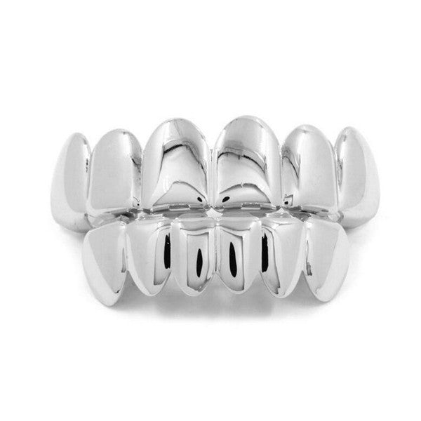 Gold-Plated 8-Tooth Hip Hop Grillz Set for Trendsetters