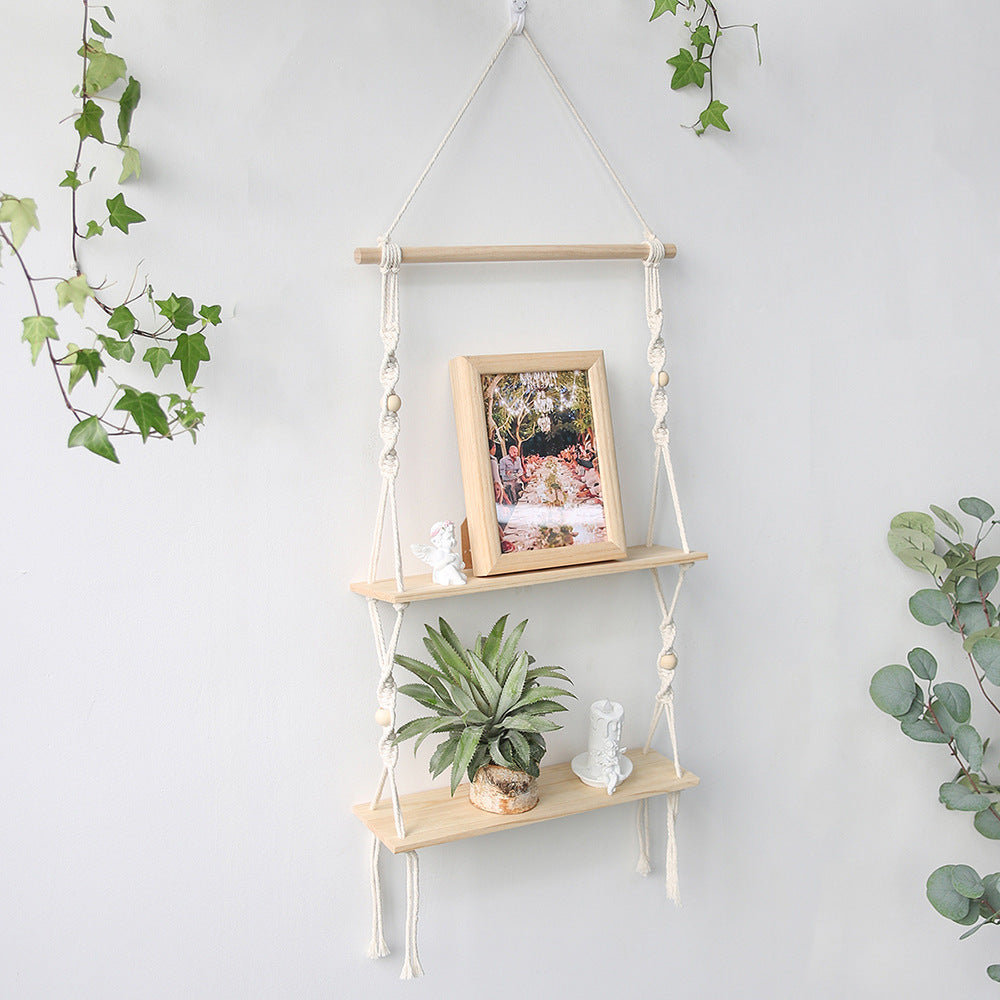 Bohemian Handwoven Tapestry Wall Shelf Decor